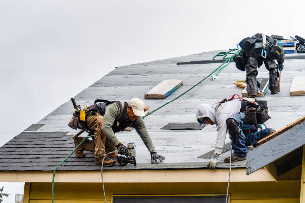 Professional Gutter Installation technician working in Brice, OH
